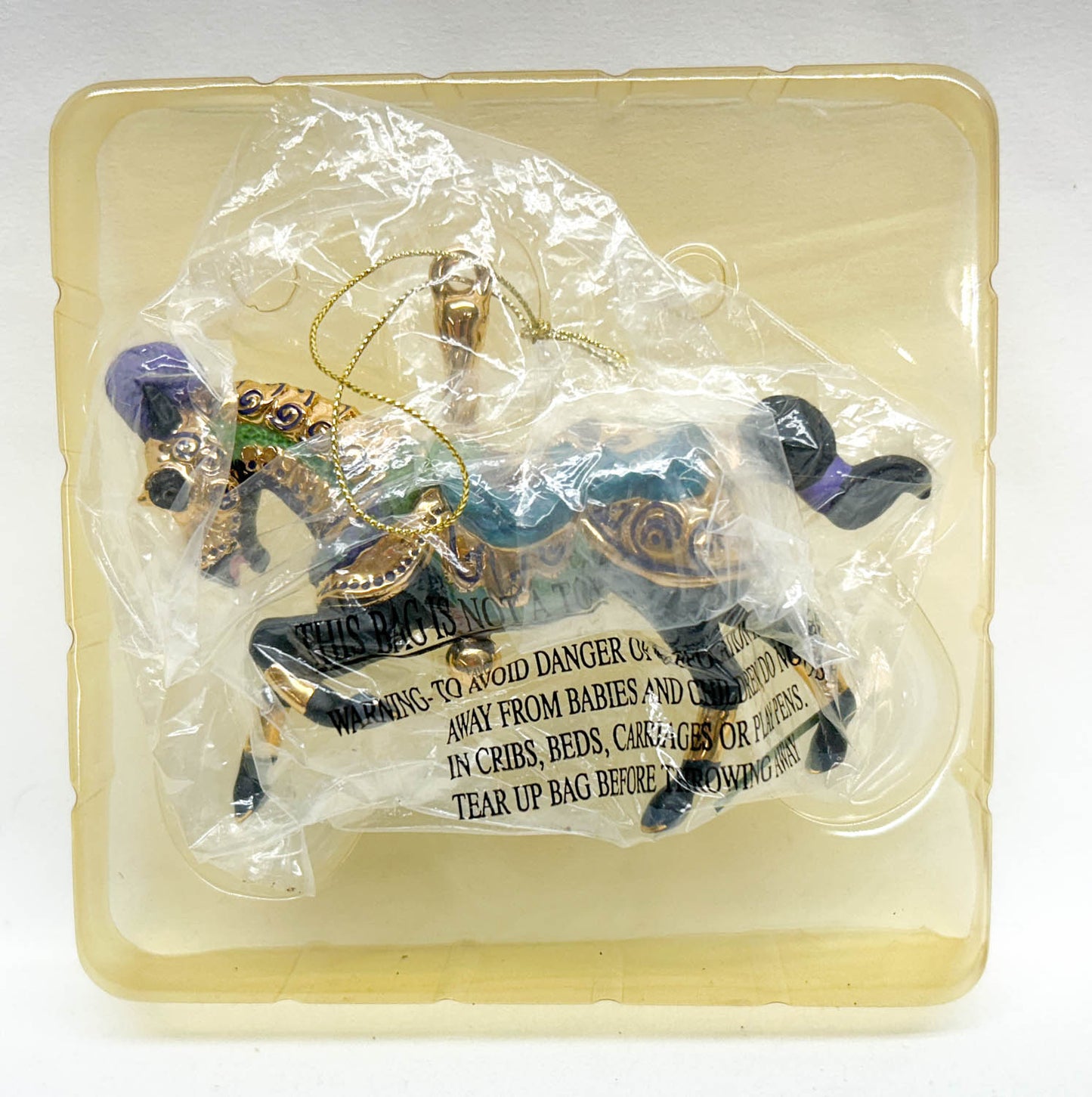 2003 Carousel Ornament ~ Great Horse In Armor - Porcelain