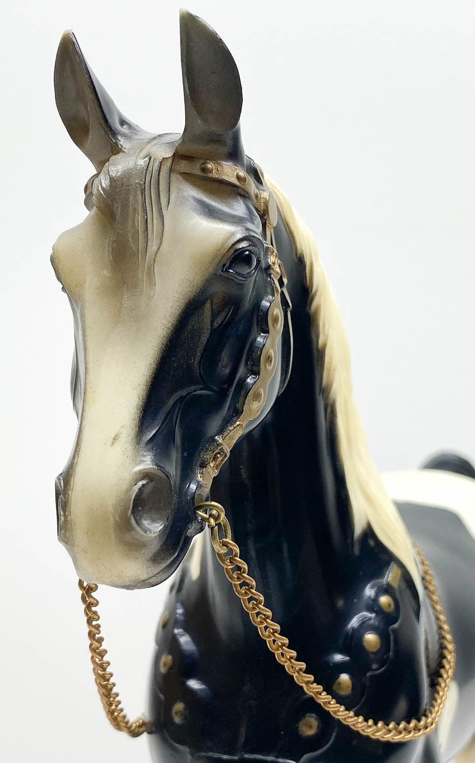 Western Horse, Black Pinto w/Reins