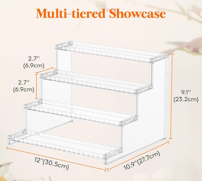 Clear Shelving, Premium 4-Tier for Stablemates, LEGO MiniFigures and more