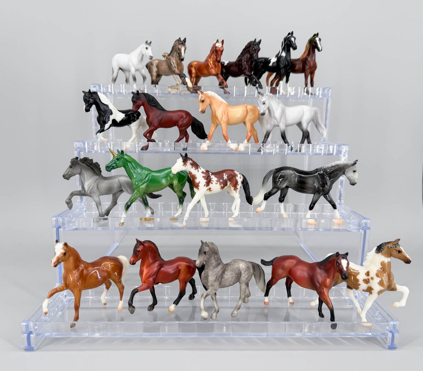 Clear Shelving, Premium 4-Tier for Stablemates, LEGO MiniFigures and more