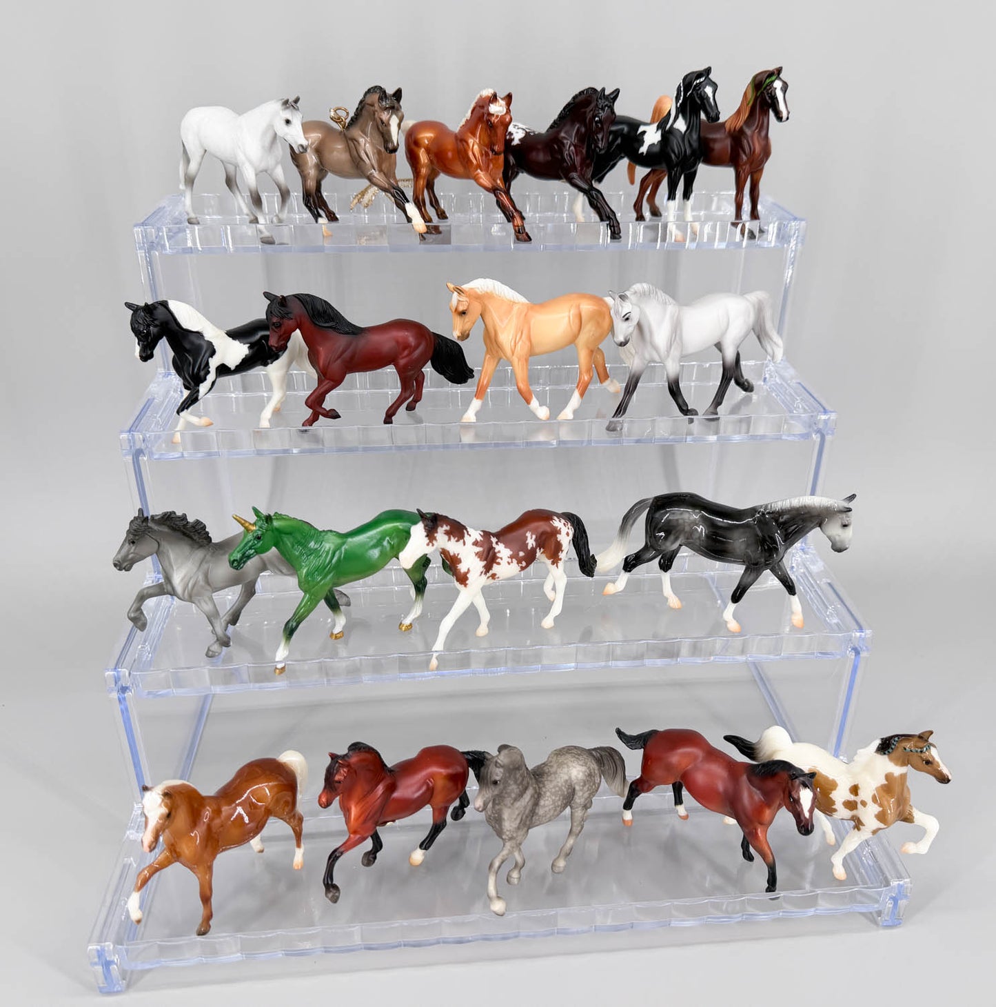Clear Shelving, Premium 4-Tier for Stablemates, LEGO MiniFigures and more