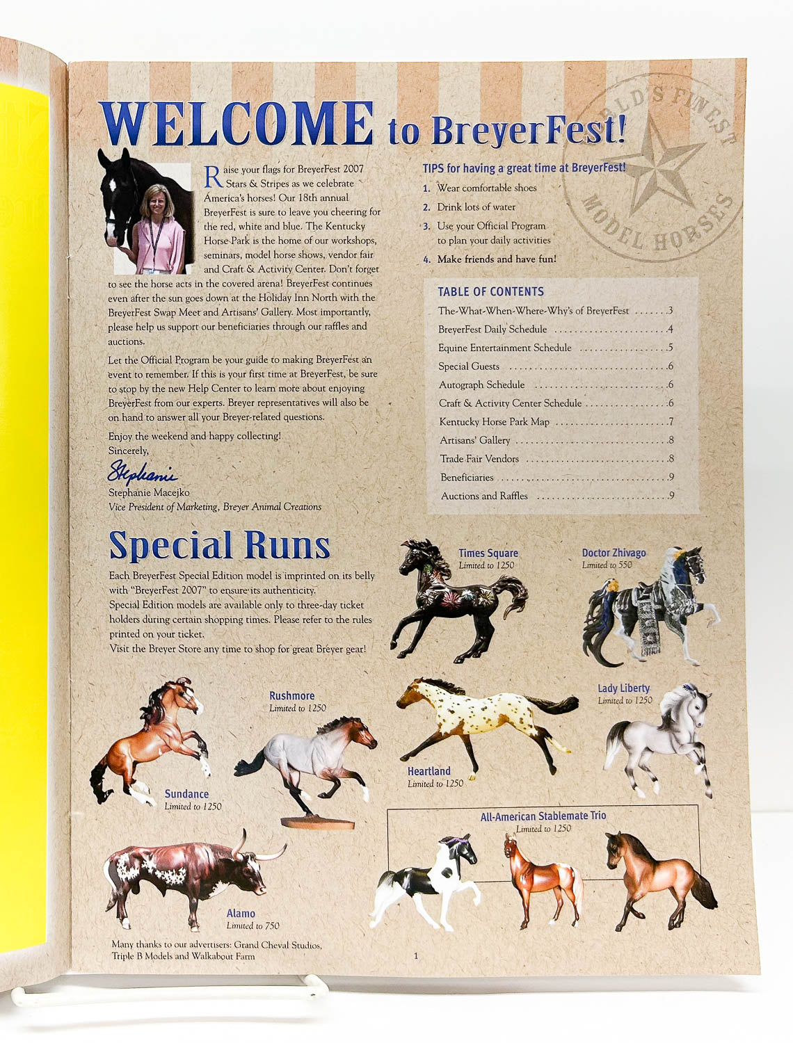 2007 Breyerfest Program - Stars & Stripes