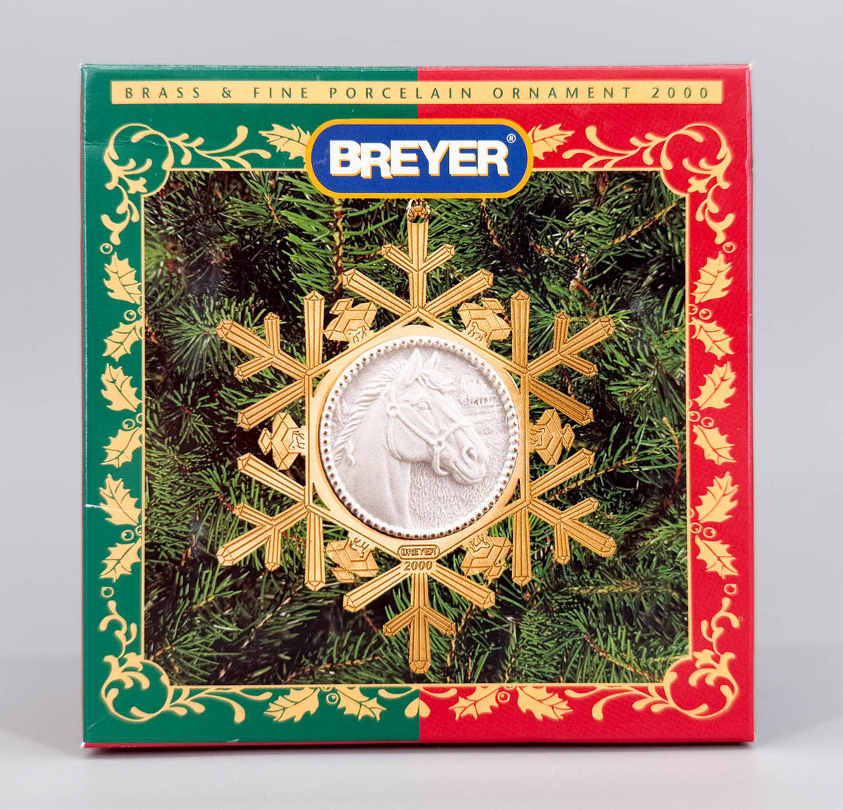2000 Holiday Breyer Brass & Fine Porcelain Snowflake Ornament