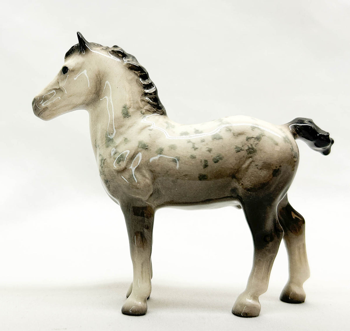 Hagen Renaker Percheron - Tail Up, Dappled Grey