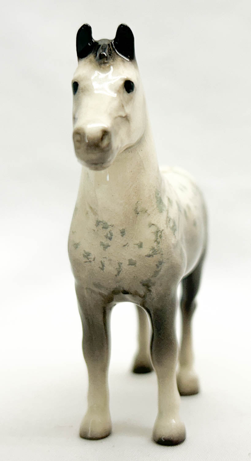 Hagen Renaker Percheron - Tail Up, Dappled Grey