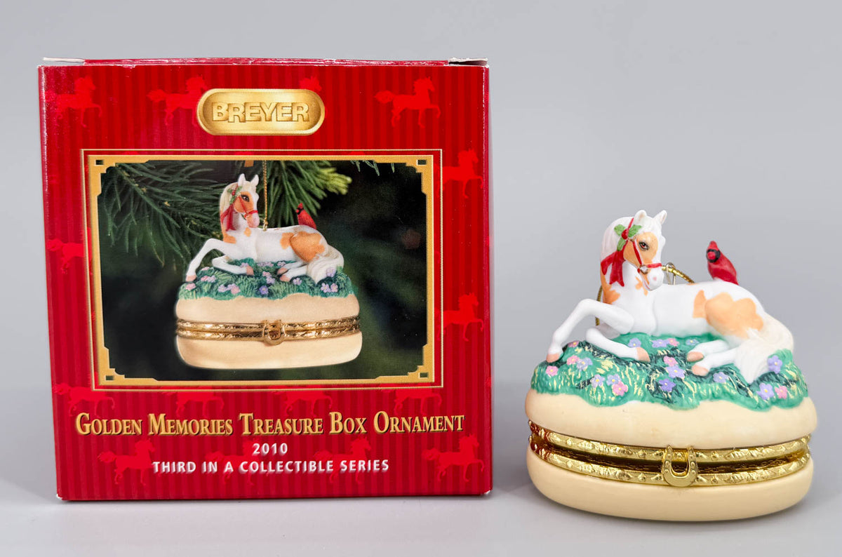 2010 Holiday Golden Memories Treasure Box Ornament - PORCELAIN