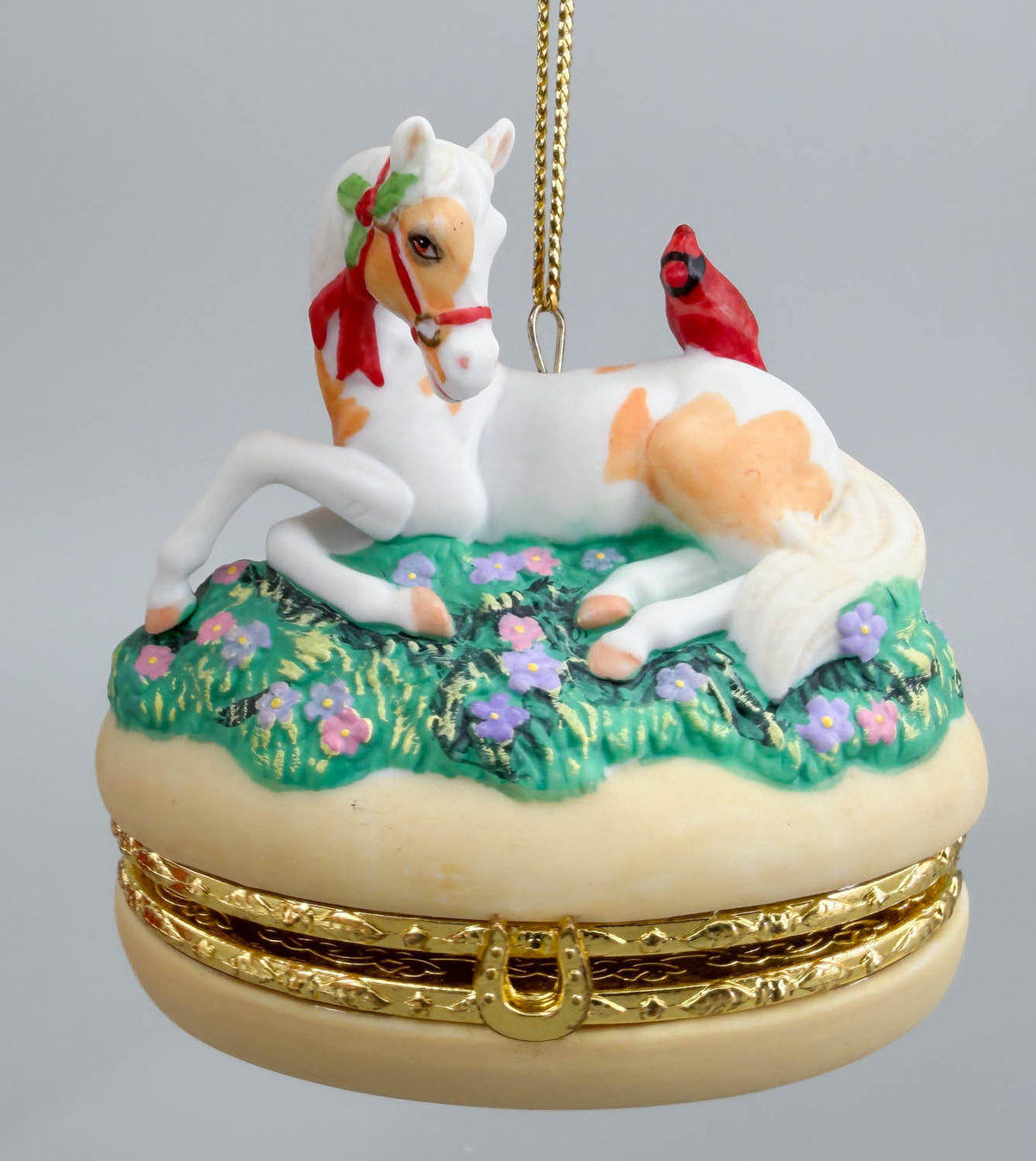 2010 Holiday Golden Memories Treasure Box Ornament - PORCELAIN