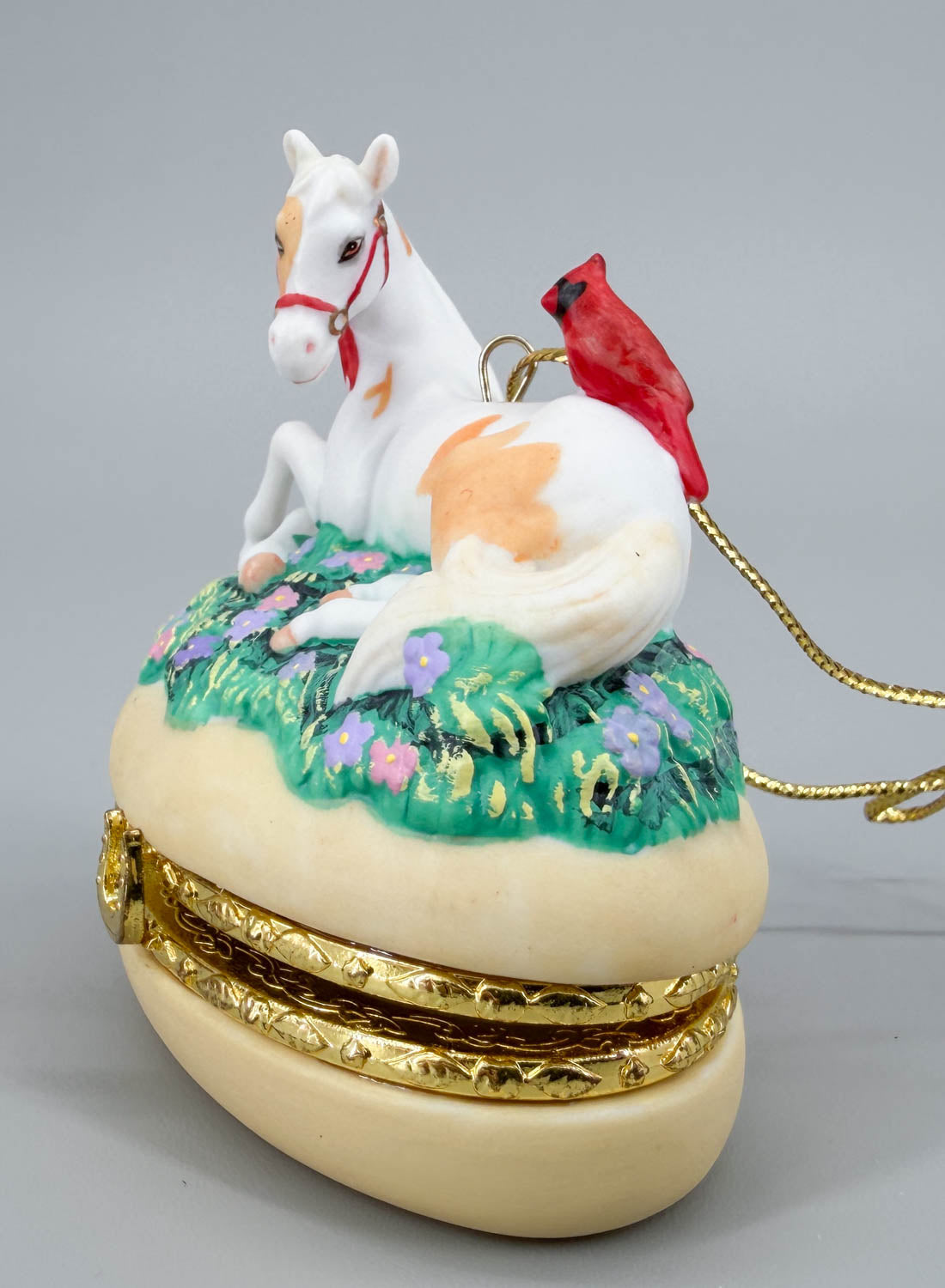 2010 Holiday Golden Memories Treasure Box Ornament - PORCELAIN