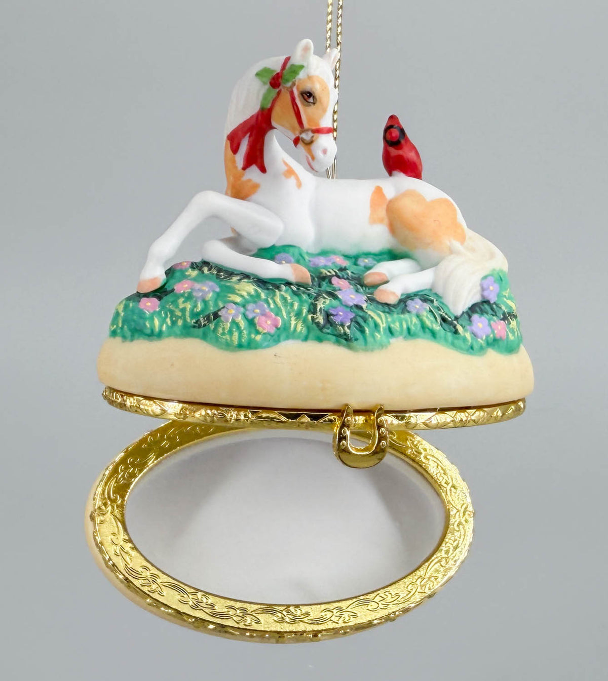 2010 Holiday Golden Memories Treasure Box Ornament - PORCELAIN