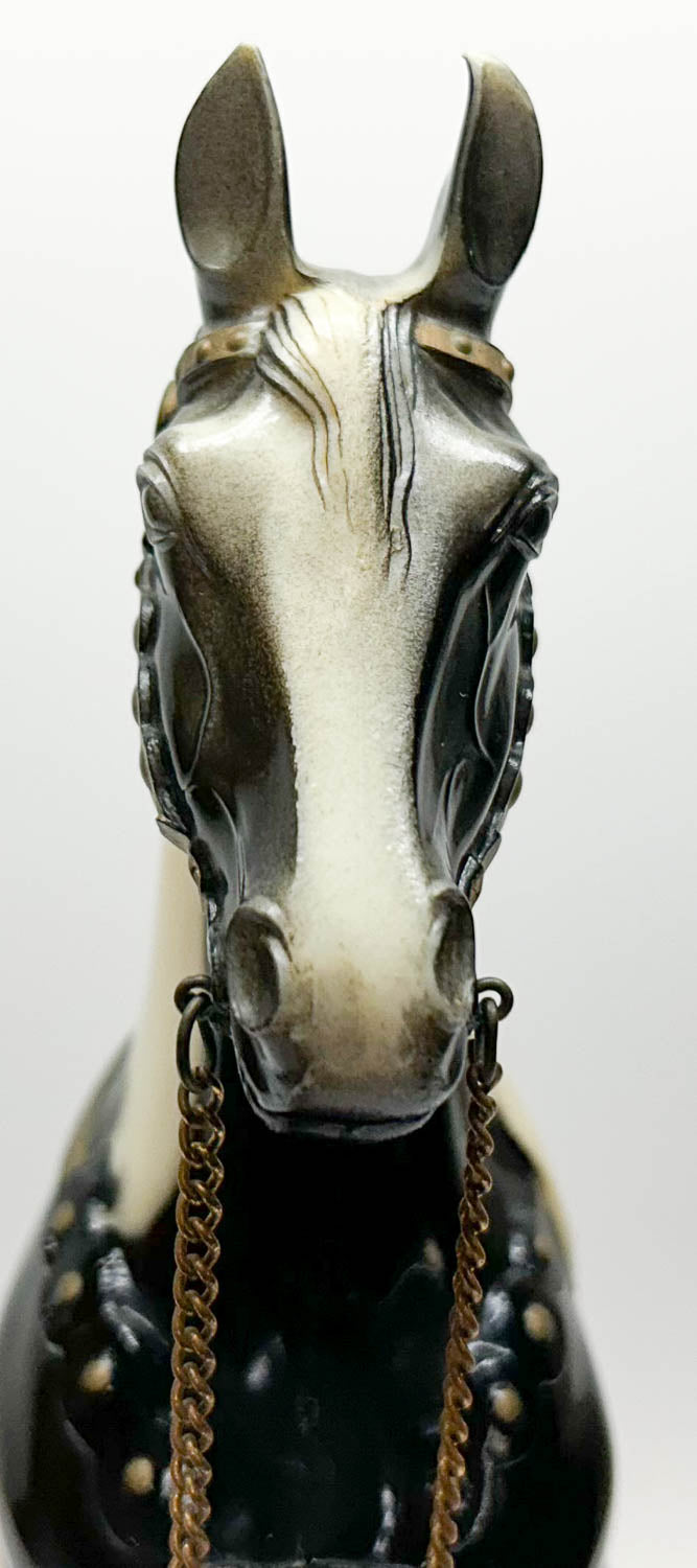 Western Horse, Black Pinto w/Snap Saddle and Reins