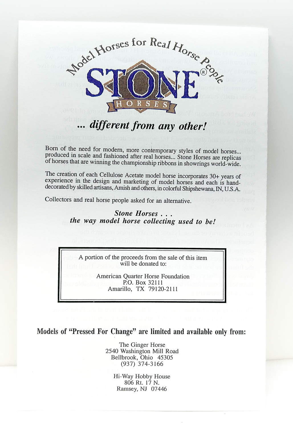 Bio Card Brochure - Stone ISH Pressed For Change - Congress Model