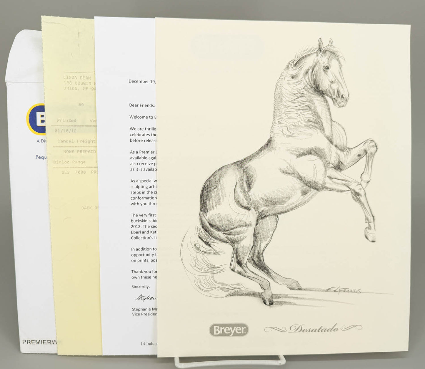 2012 Premier Club Paperwork, Including Desatado Sketch