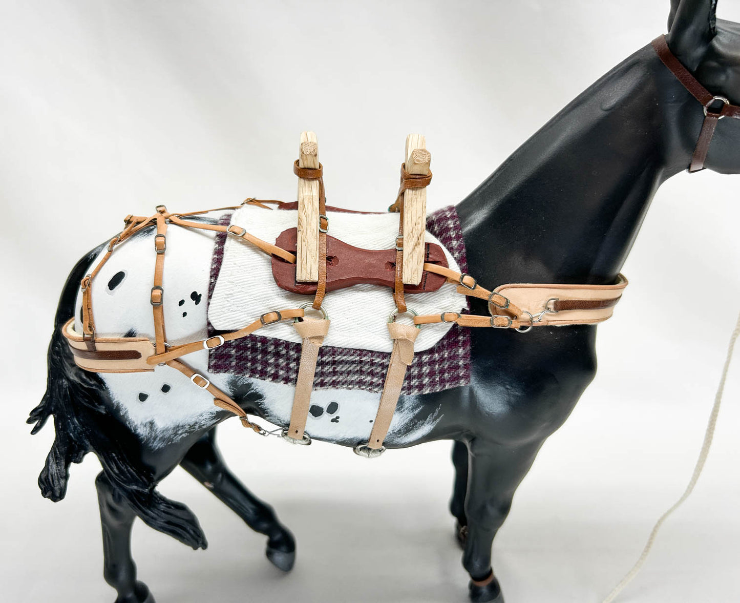 CHRISTMAS AUCTION: Traditional Carrot Top Artist Resin Mule with tack, Show Diorama Props, and Case!