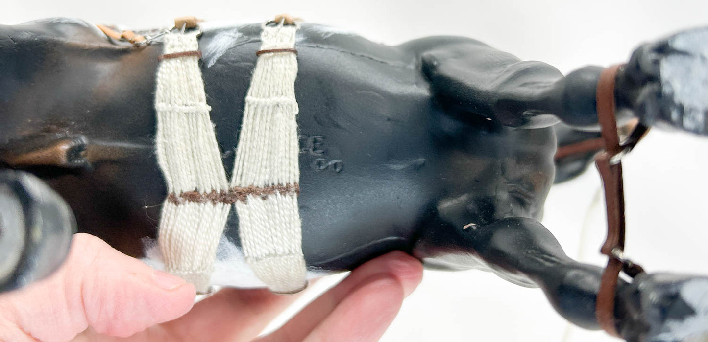 CHRISTMAS AUCTION: Traditional Carrot Top Artist Resin Mule with tack, Show Diorama Props, and Case!