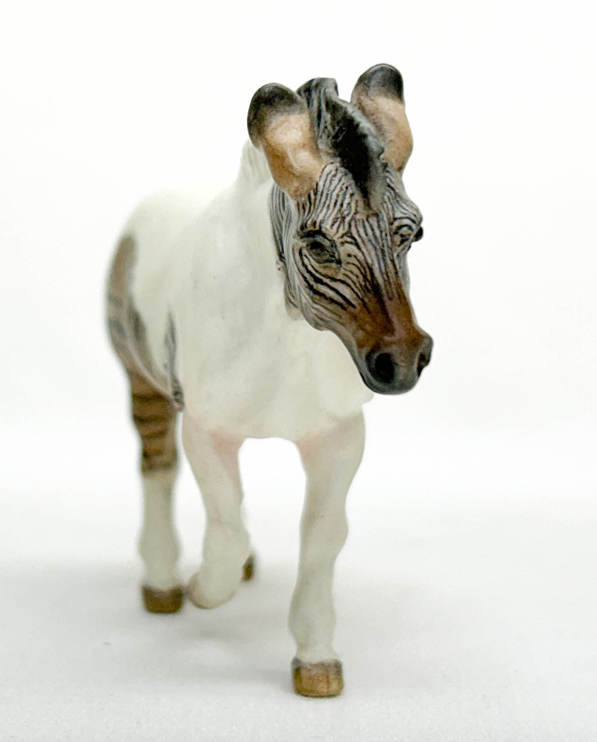 "Cat Food" Resin Zebra ~ W-A-V Button - Custom Zony painted by Mindy Berg