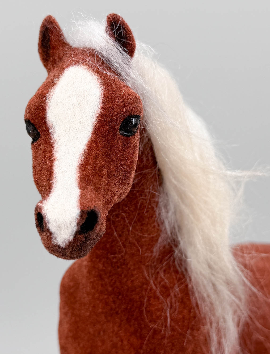 Running Mare, Custom Flocked Chocolate Palomino