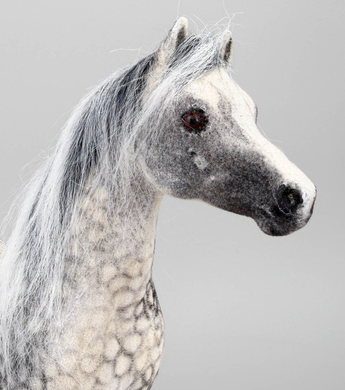 Proud Arabian Mare, Custom Flocked Dapple Grey