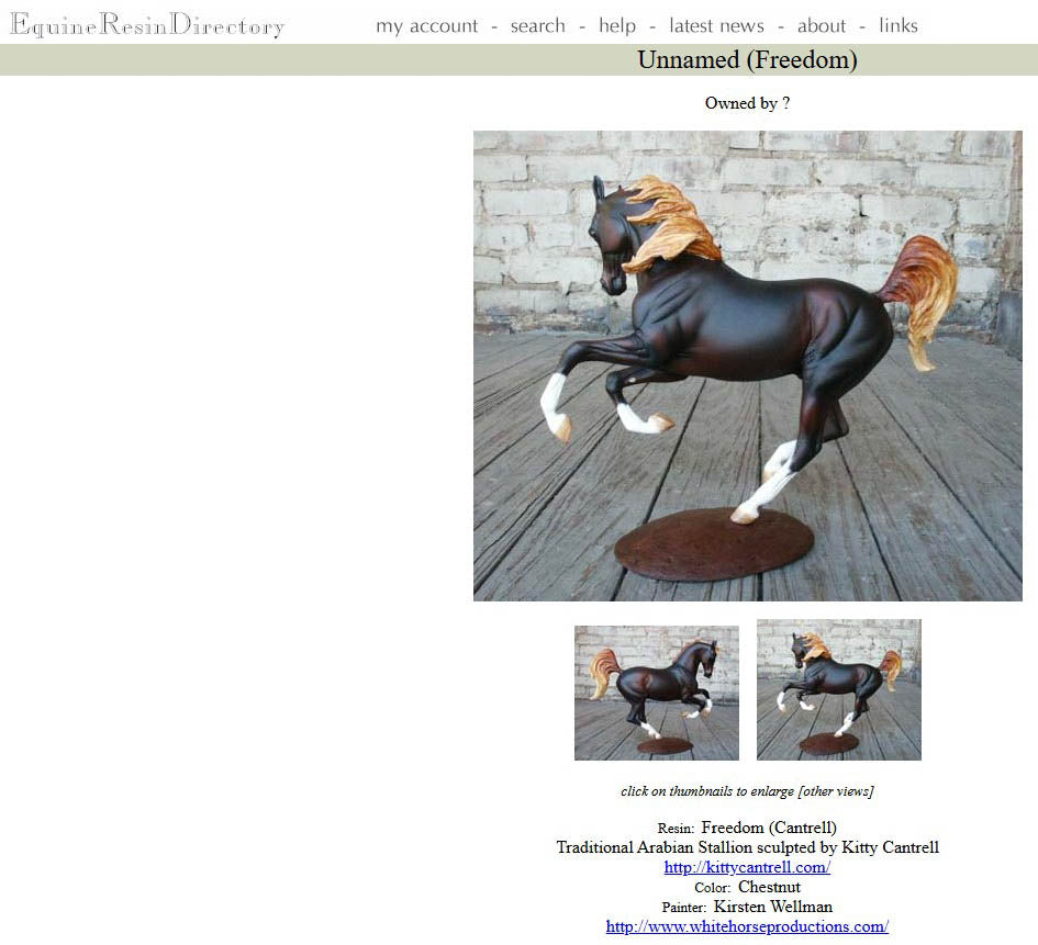 Freedom, Arabian Resin, Sculpted by Kitty Cantrell, Painted by Kirsten Wellman