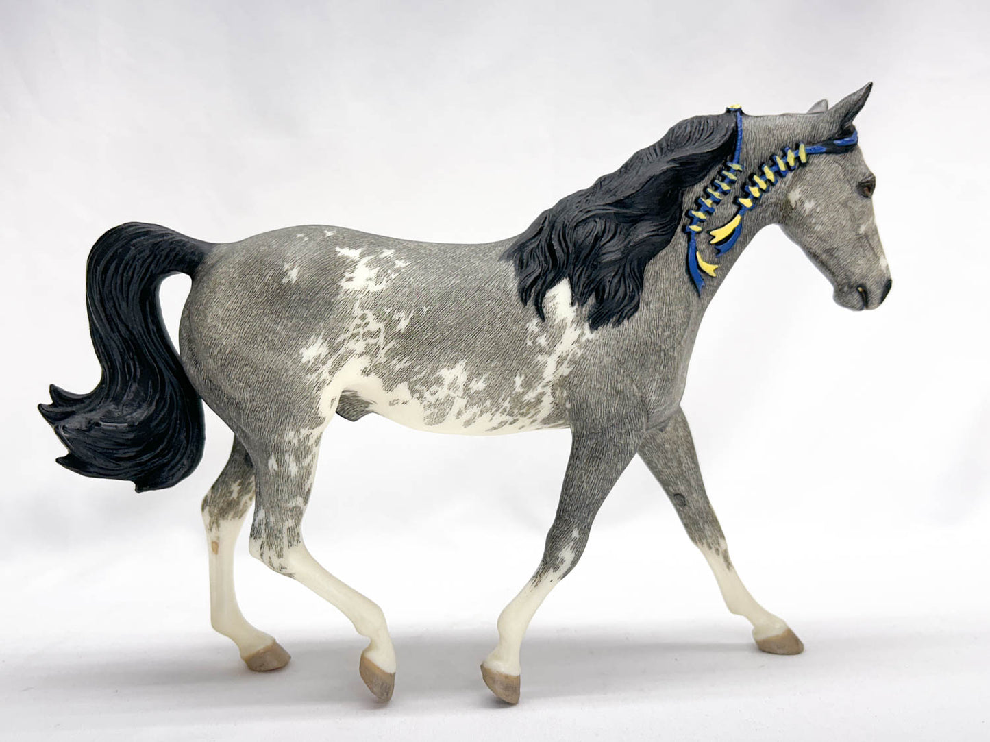 Missouri Fox Trotter, Grey Sabino Pinto - Custom Etchie by Lindy Pinkham
