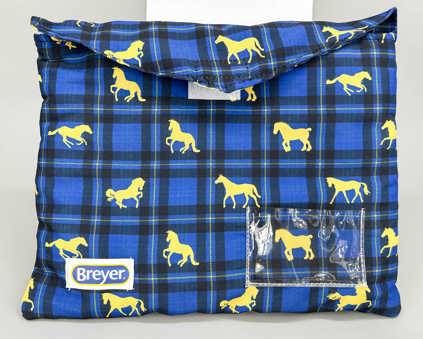 Pony Pouch, Breyer - Blue Plaid with Breyer Silhouettes 12" x 9.5"