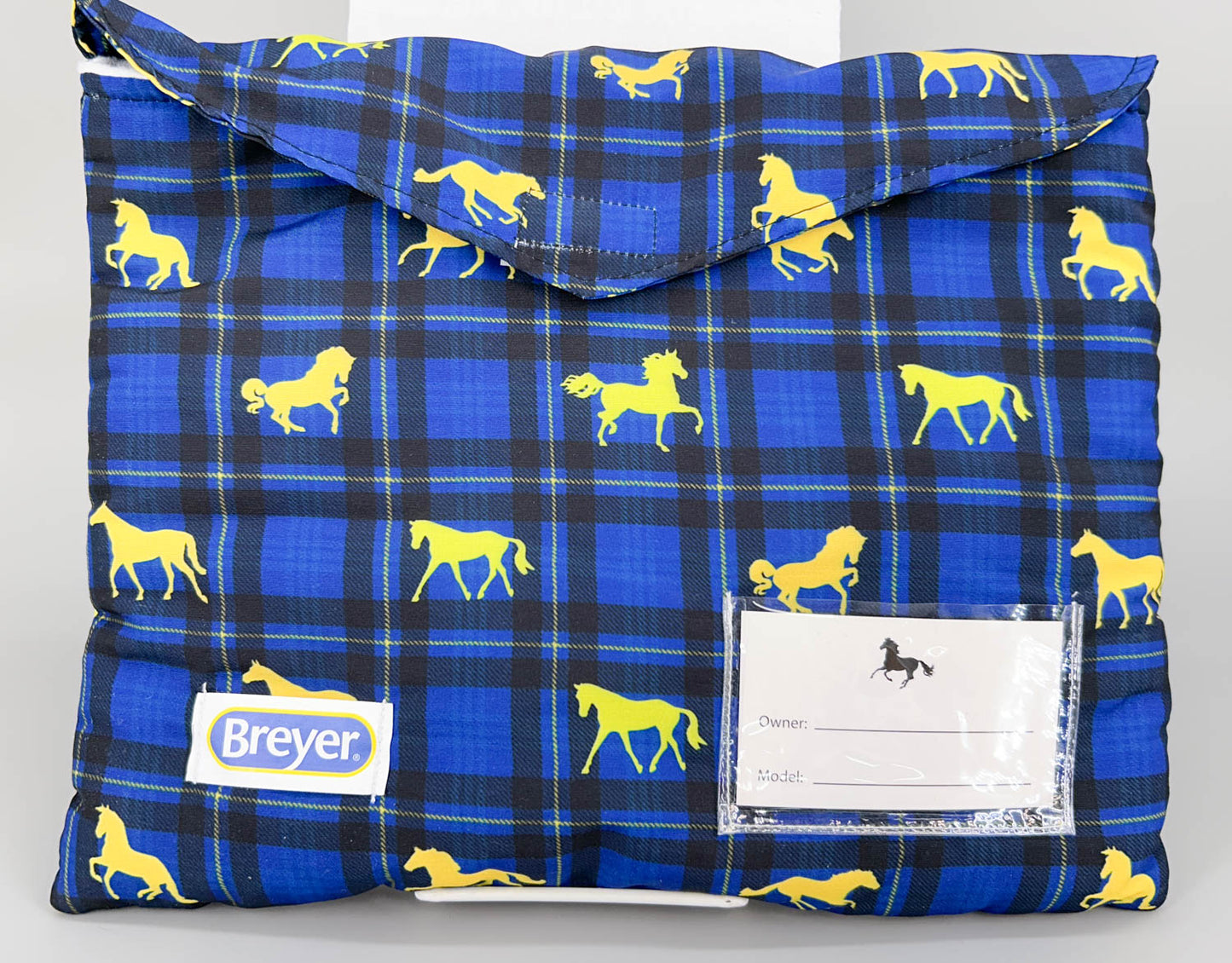 Pony Pouch, Breyer - Blue Plaid with Breyer Silhouettes 12" x 9.5"