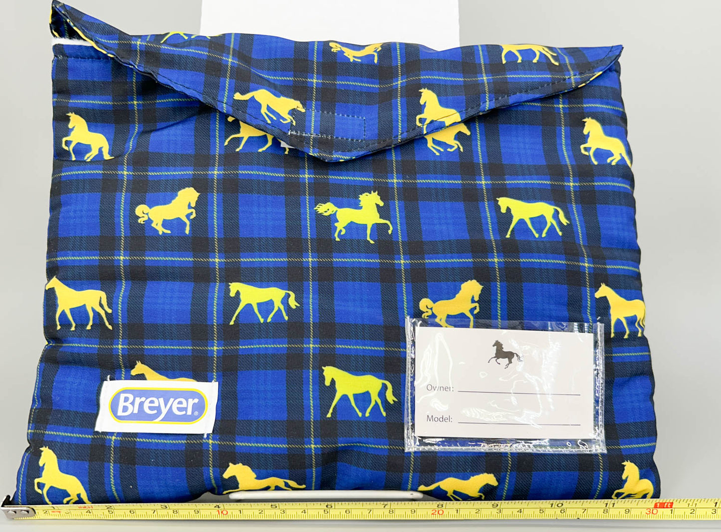 Pony Pouch, Breyer - Blue Plaid with Breyer Silhouettes 12" x 9.5"