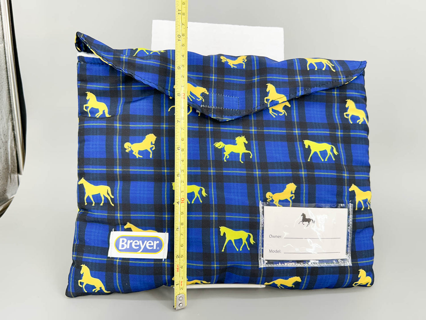Pony Pouch, Breyer - Blue Plaid with Breyer Silhouettes 12" x 9.5"