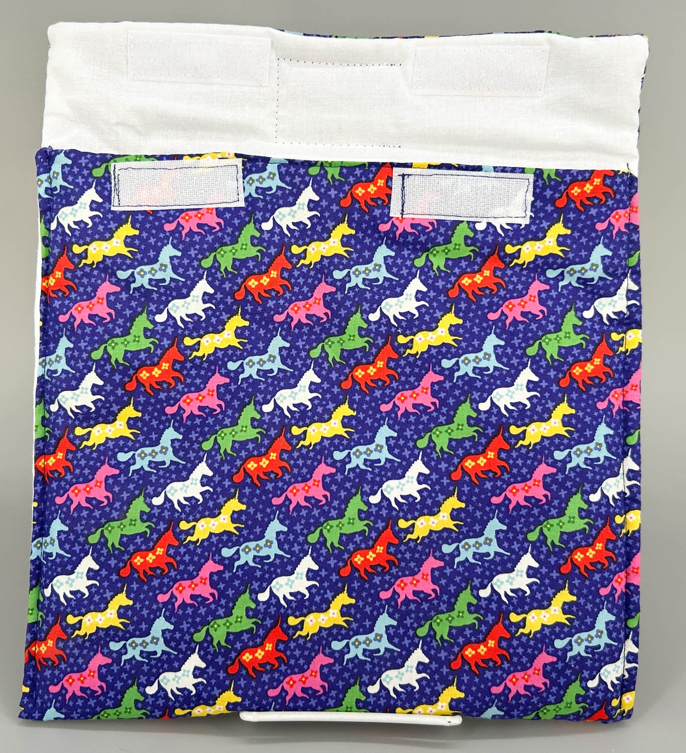 Pony Pouch, Artisan Made - Colorful Unicorns 10" x 9"