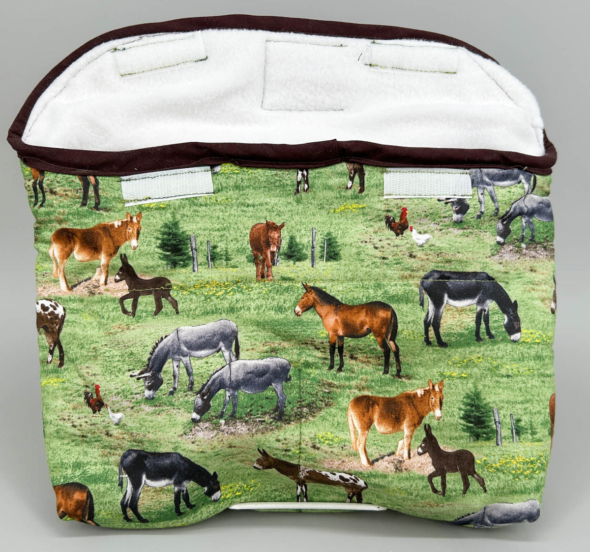 Pony Pouch, Artisan Made - Donkeys and Mules Pattern 11" x 9"