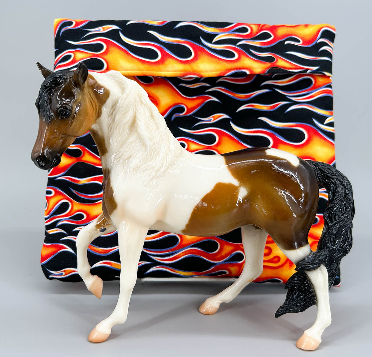 Pony Pouch, Artisan Made - Flames Pattern 11" x 10"