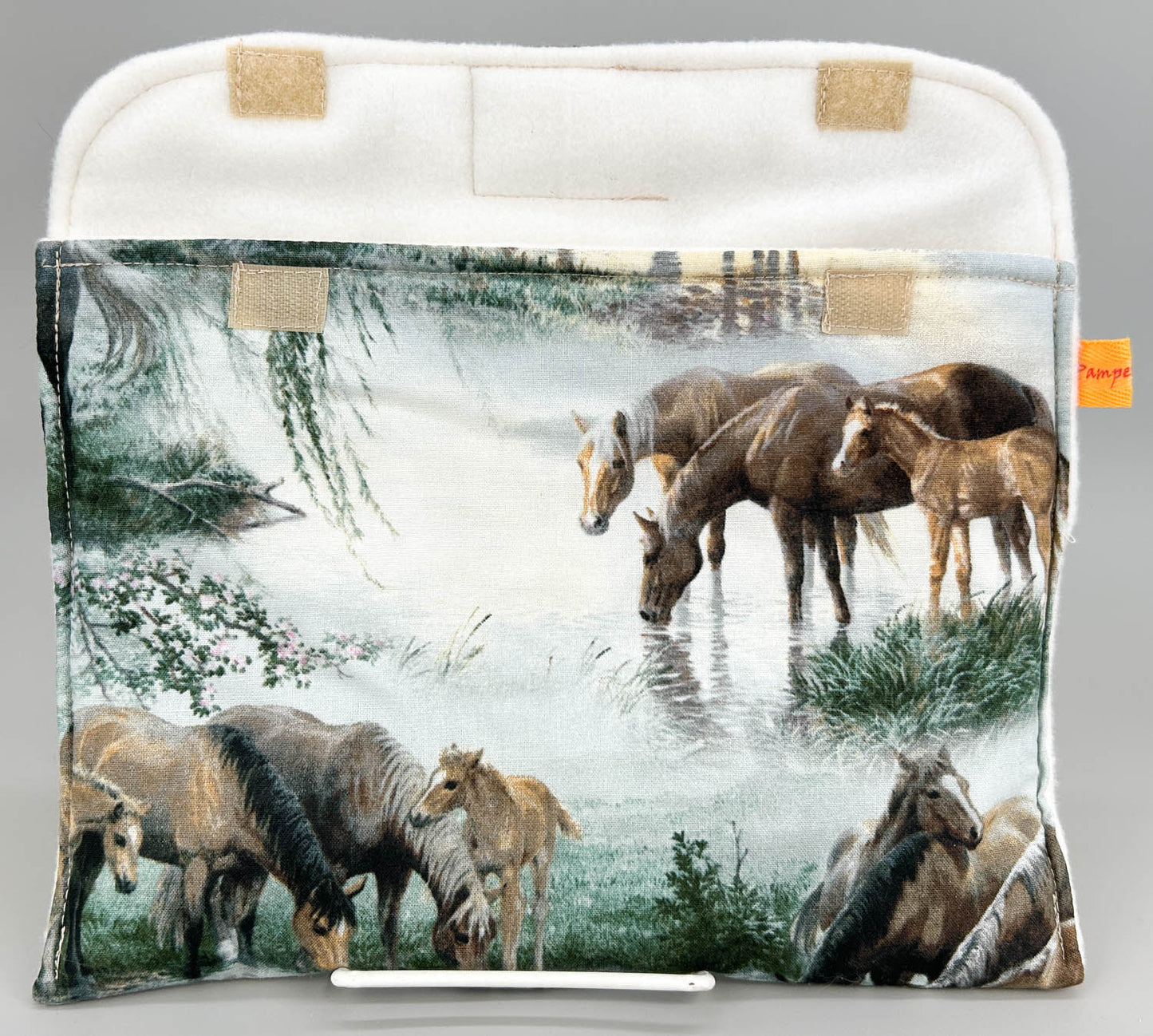 Pony Pouch, Artisan Made - Drinking Horses Pattern 10" x 7"
