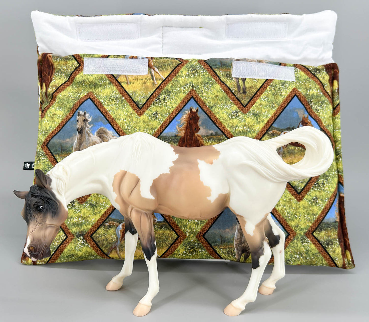 Pony Pouch, Artisan Made - Horses in Diamonds 15" x 10"