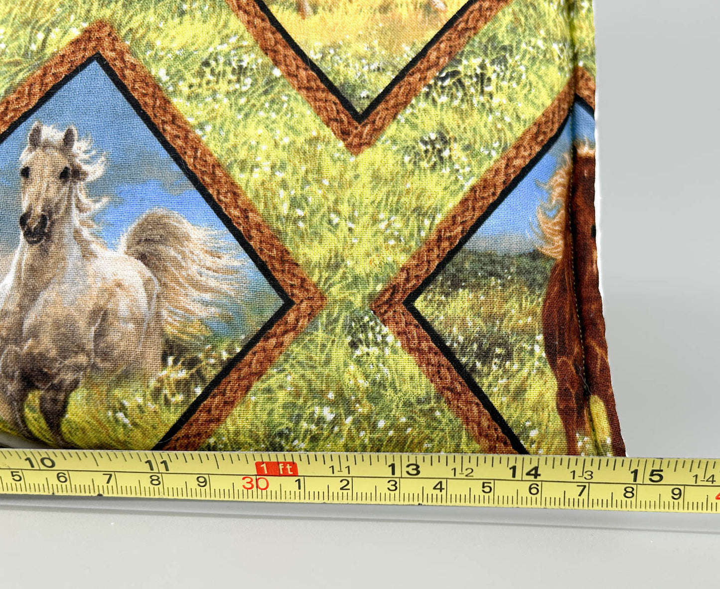 Pony Pouch, Artisan Made - Horses in Diamonds 15" x 10"
