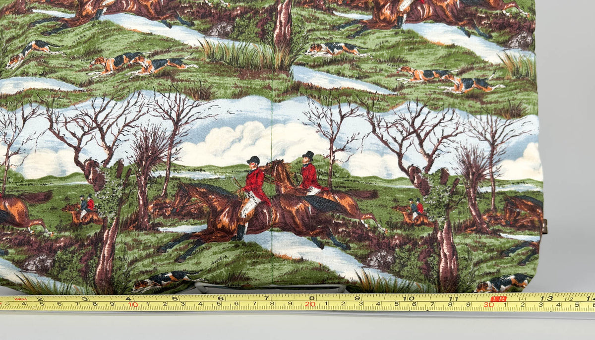 Pony Pouch, Artisan Made - Hunt Scene with Brown Trim 13" x 11"