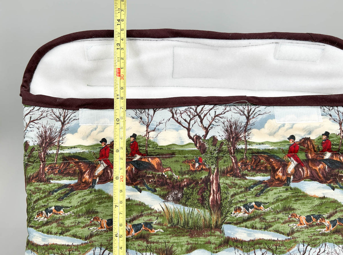 Pony Pouch, Artisan Made - Hunt Scene with Brown Trim 13" x 11"