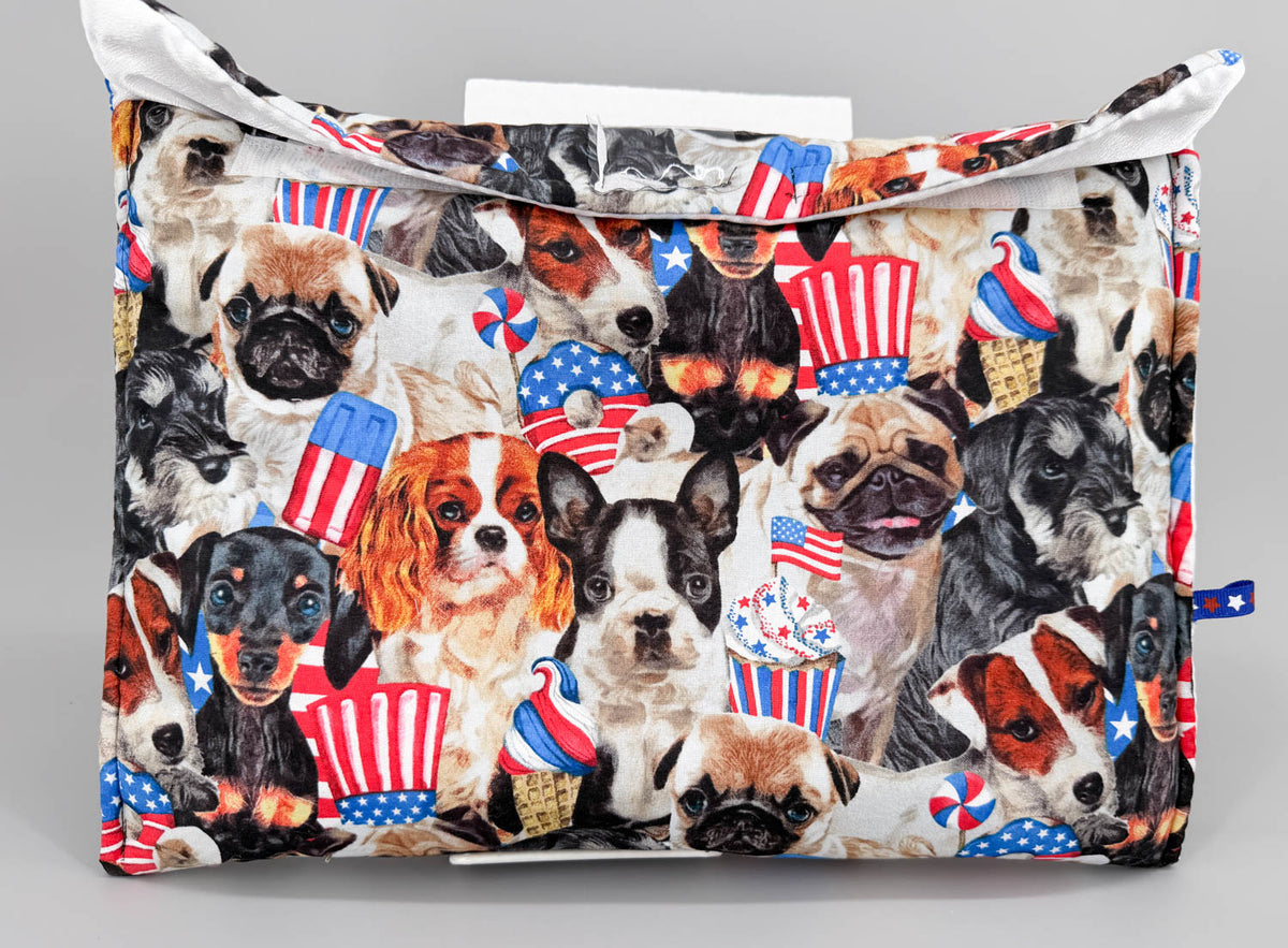 Pony Pouch, Artisan Made - Patriotic Pups Pattern ~ 15" x 10.5"