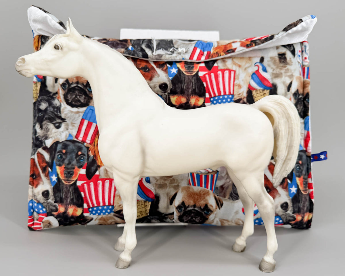 Pony Pouch, Artisan Made - Patriotic Pups Pattern ~ 15" x 10.5"