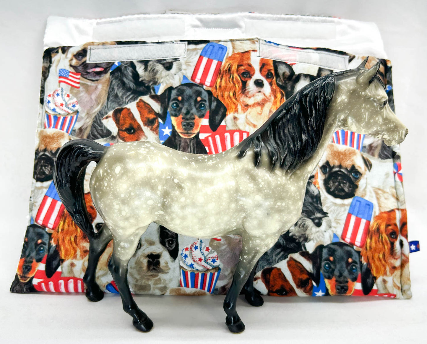 Pony Pouch, Artisan Made - Patriotic Pups Pattern ~ 15" x 10.5"