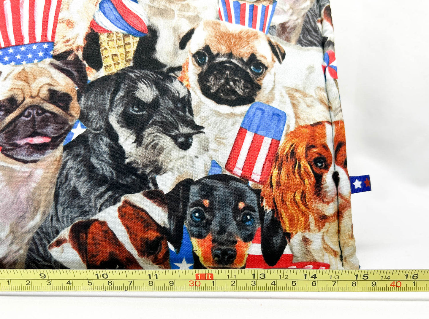 Pony Pouch, Artisan Made - Patriotic Pups Pattern ~ 15" x 10.5"