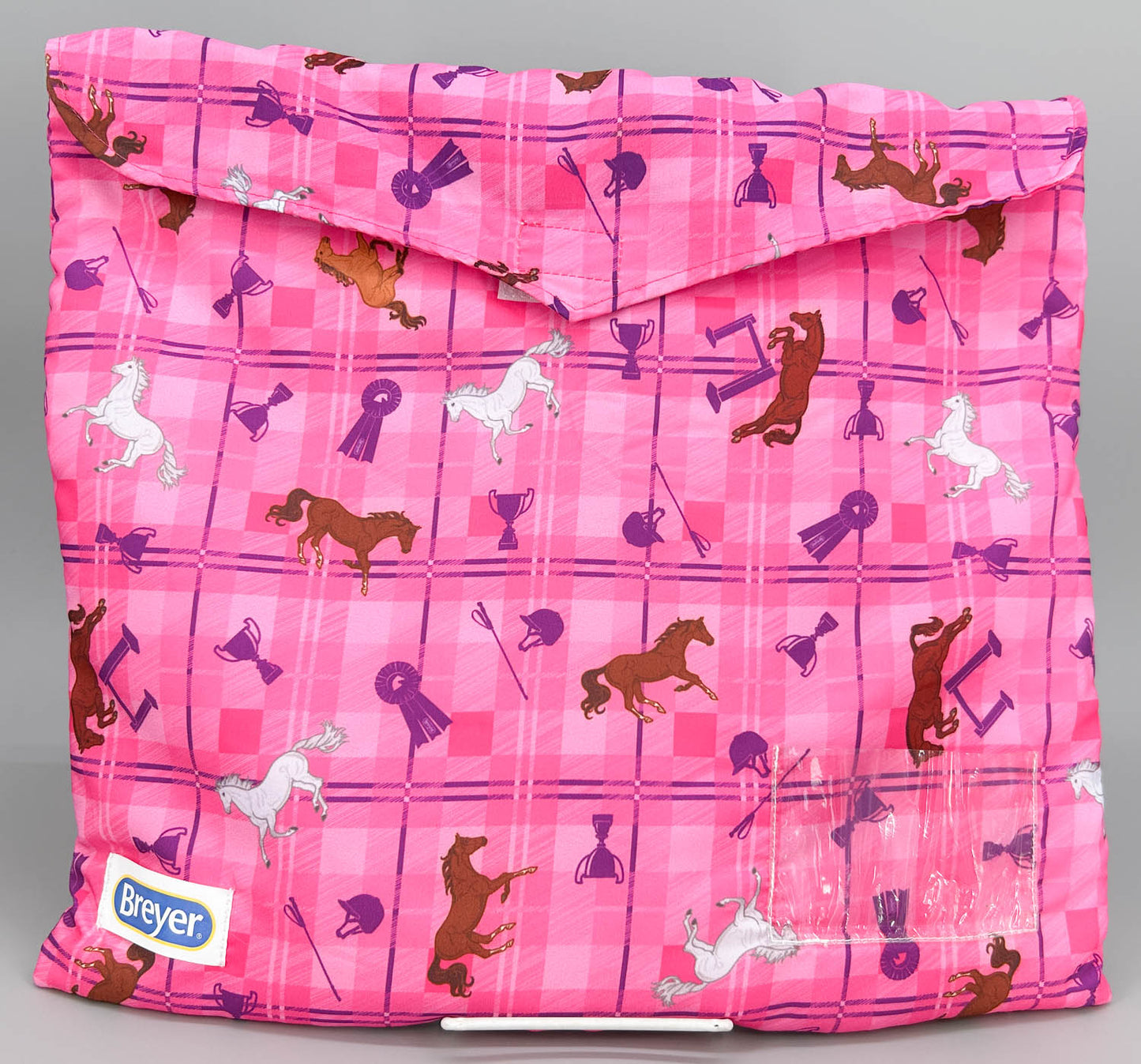 Pony Pouch, Breyer - Pink, English Pattern with Breyer Silhouettes 14" x 13"