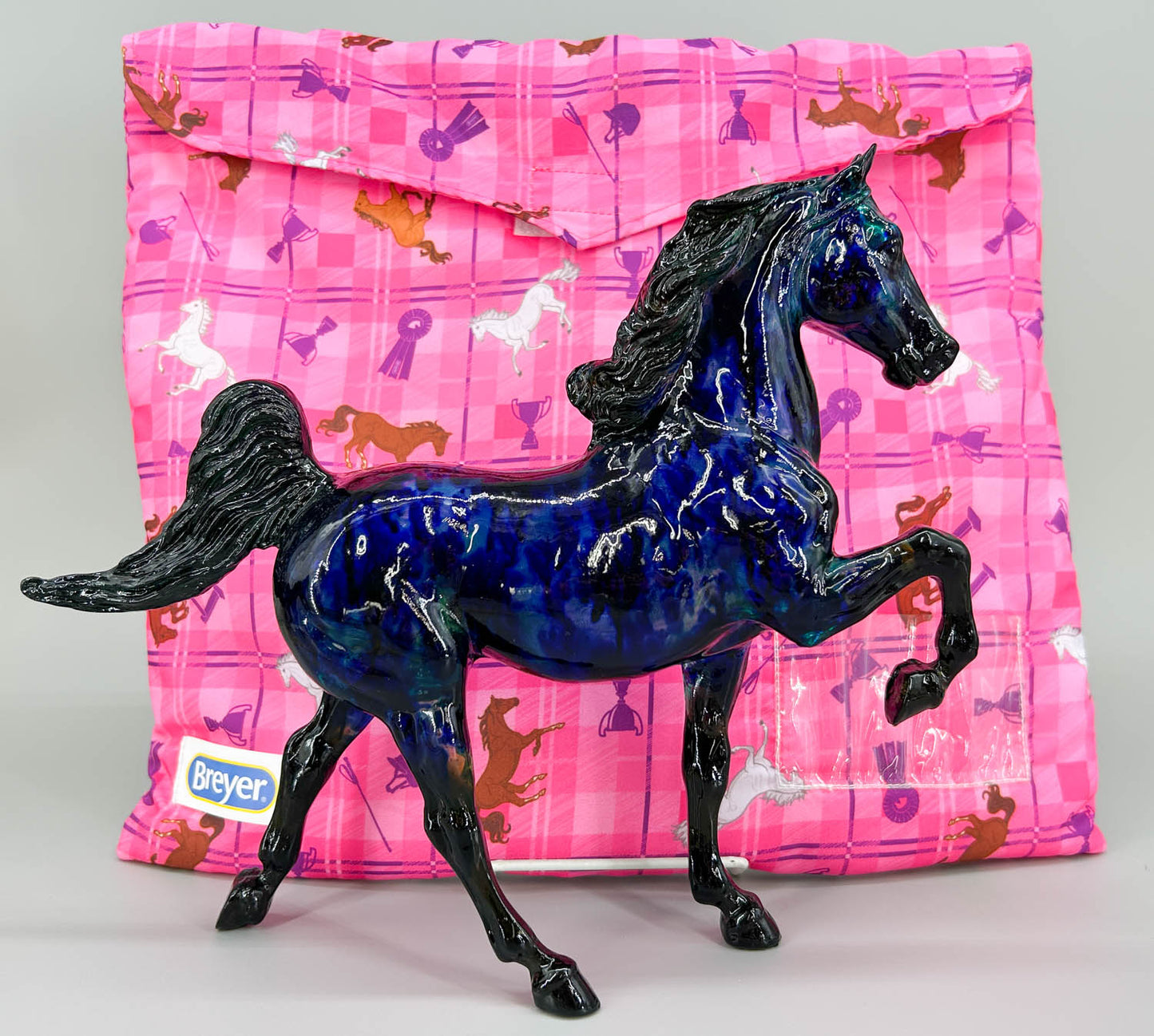 Pony Pouch, Breyer - Pink, English Pattern with Breyer Silhouettes 14" x 13"