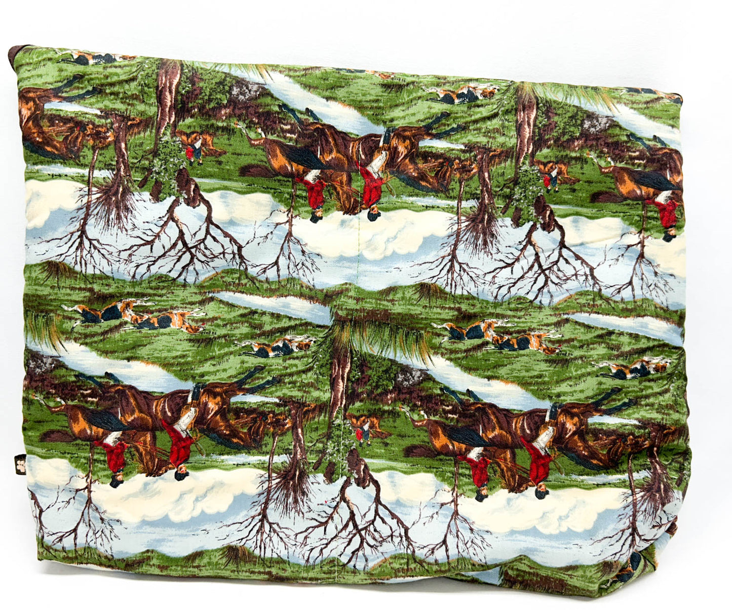 Pony Pouch, Artisan Made - Hunt Scene with Brown Trim