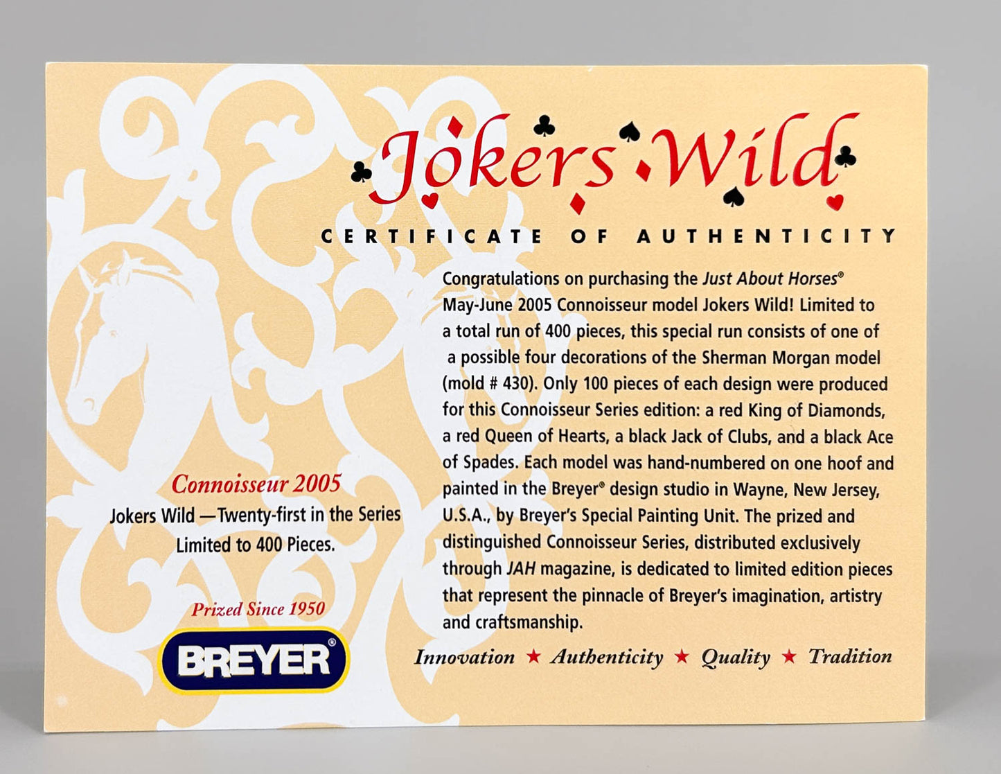 Sherman Morgan ~ Joker's Wild:  King of Diamonds - Only 100 Made! - w/COA- NAN'd