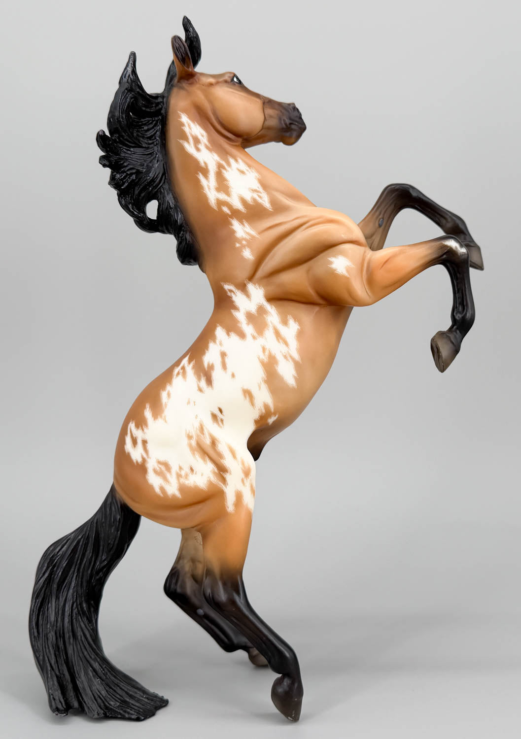 Silver, Buckskin Pinto - Custom Etchie by Lindy Pinkham