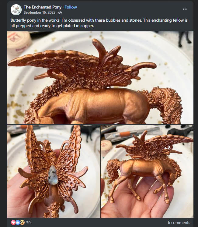 Rivet, Custom Copper-Plated Butterfly Pegasus by Hope Swith