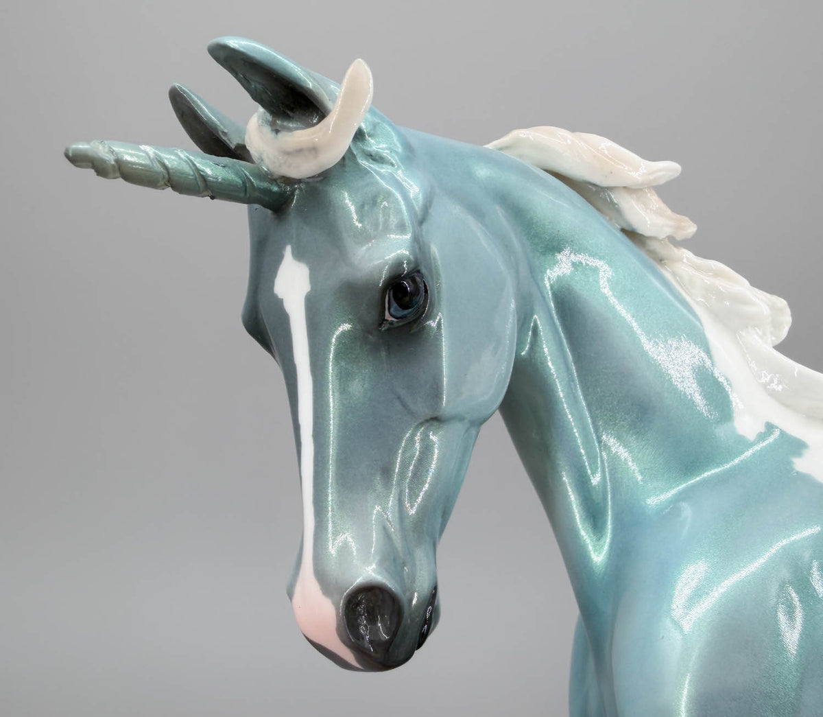 Stone Thoroughbred Unicorn ~ Blue Moon - OOAK DAH - NAN'd