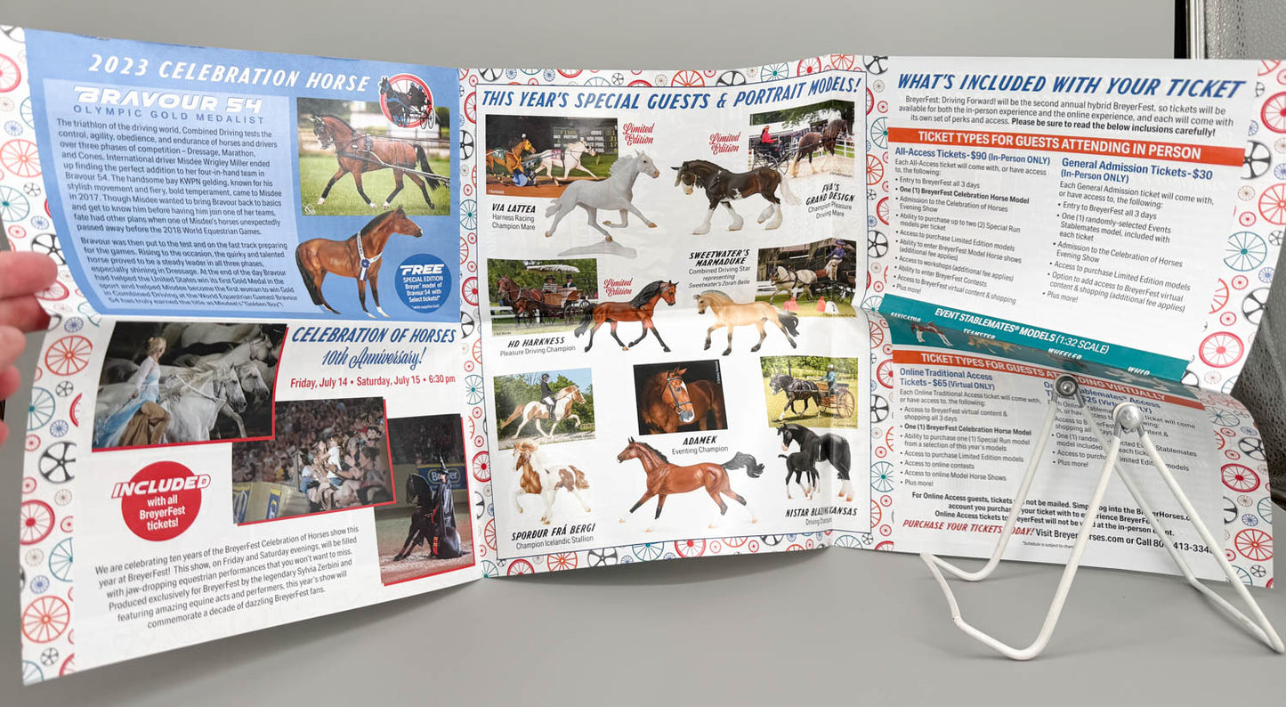 Breyerfest 2023  Advertising Pamphlet, "Driving Forward" with Bravour