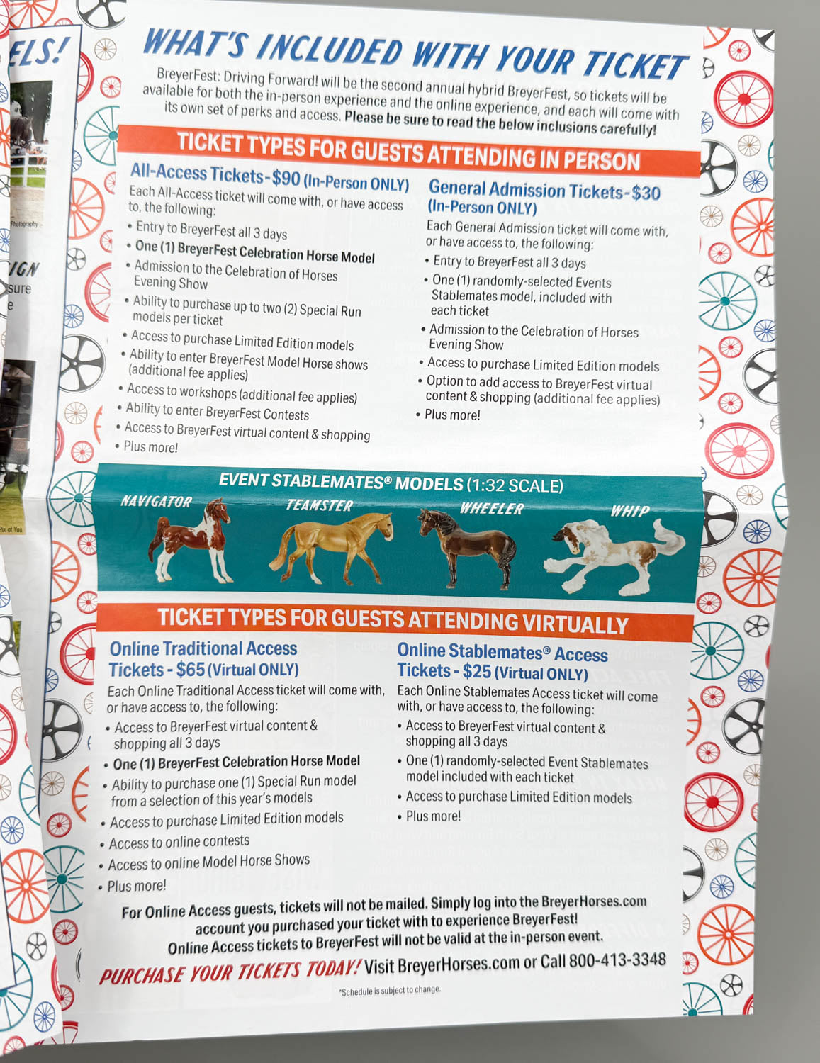 Breyerfest 2023  Advertising Pamphlet, "Driving Forward" with Bravour