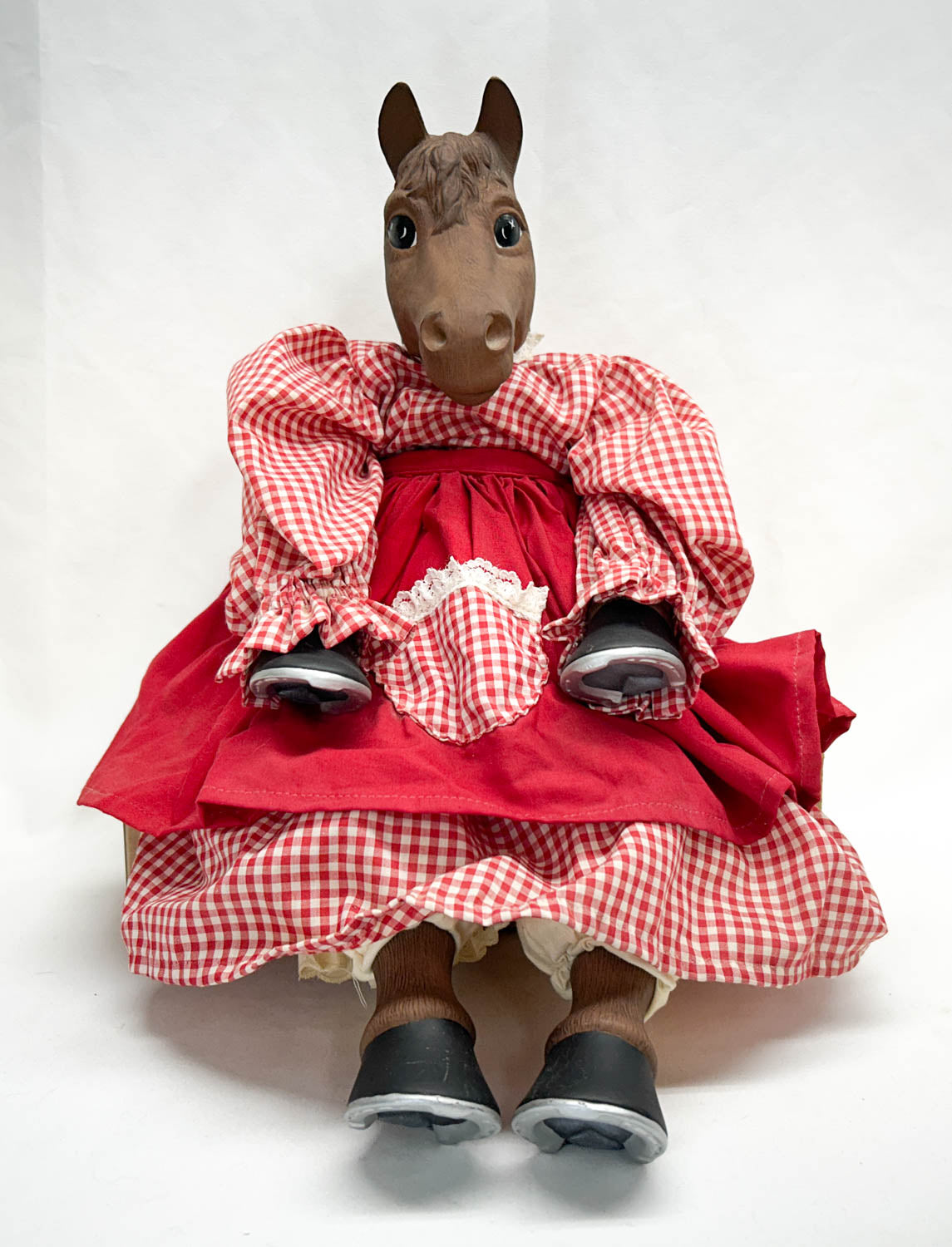 Art Doll ~ Chestnut Filly in Red Gingham Dress