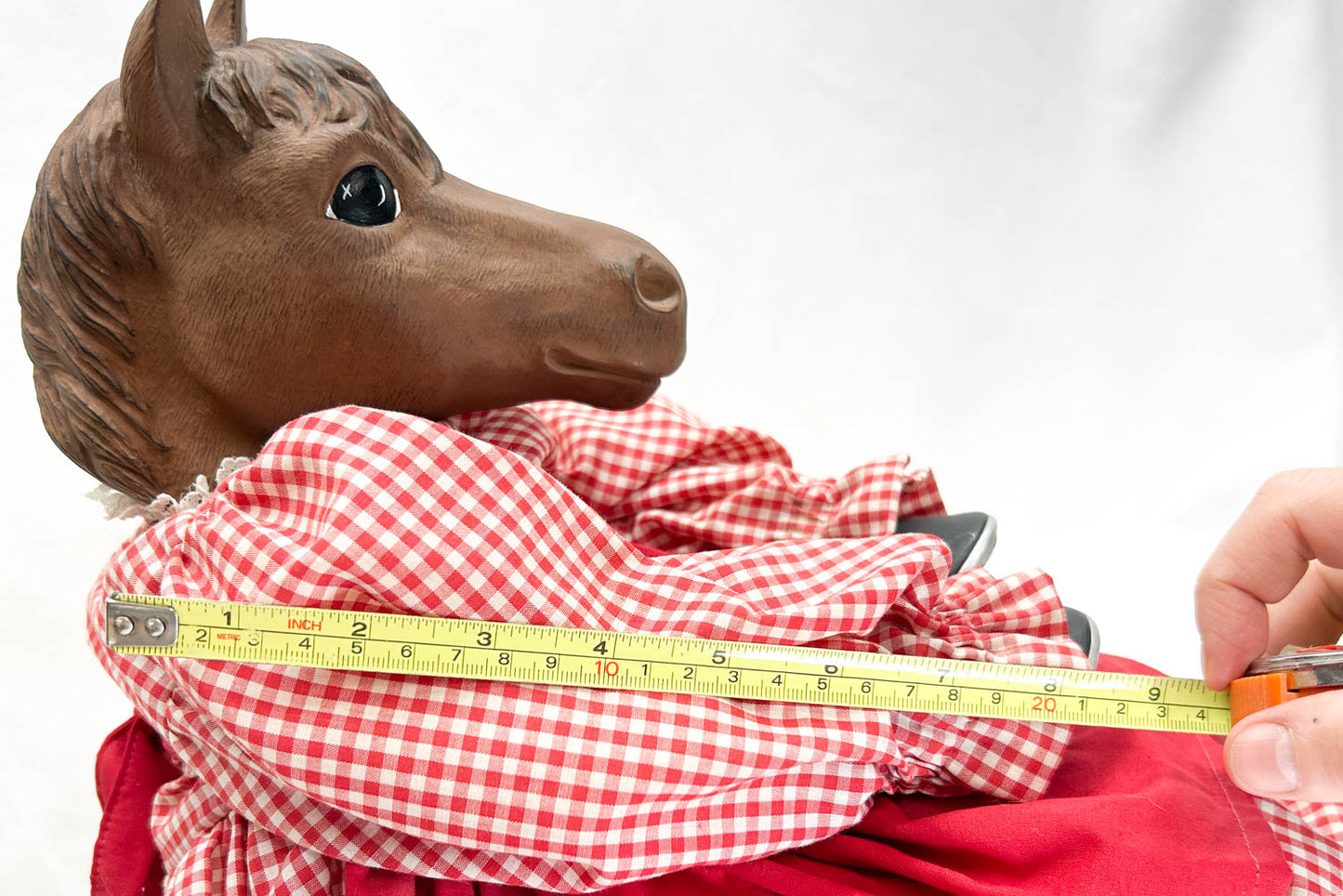 Art Doll ~ Chestnut Filly in Red Gingham Dress